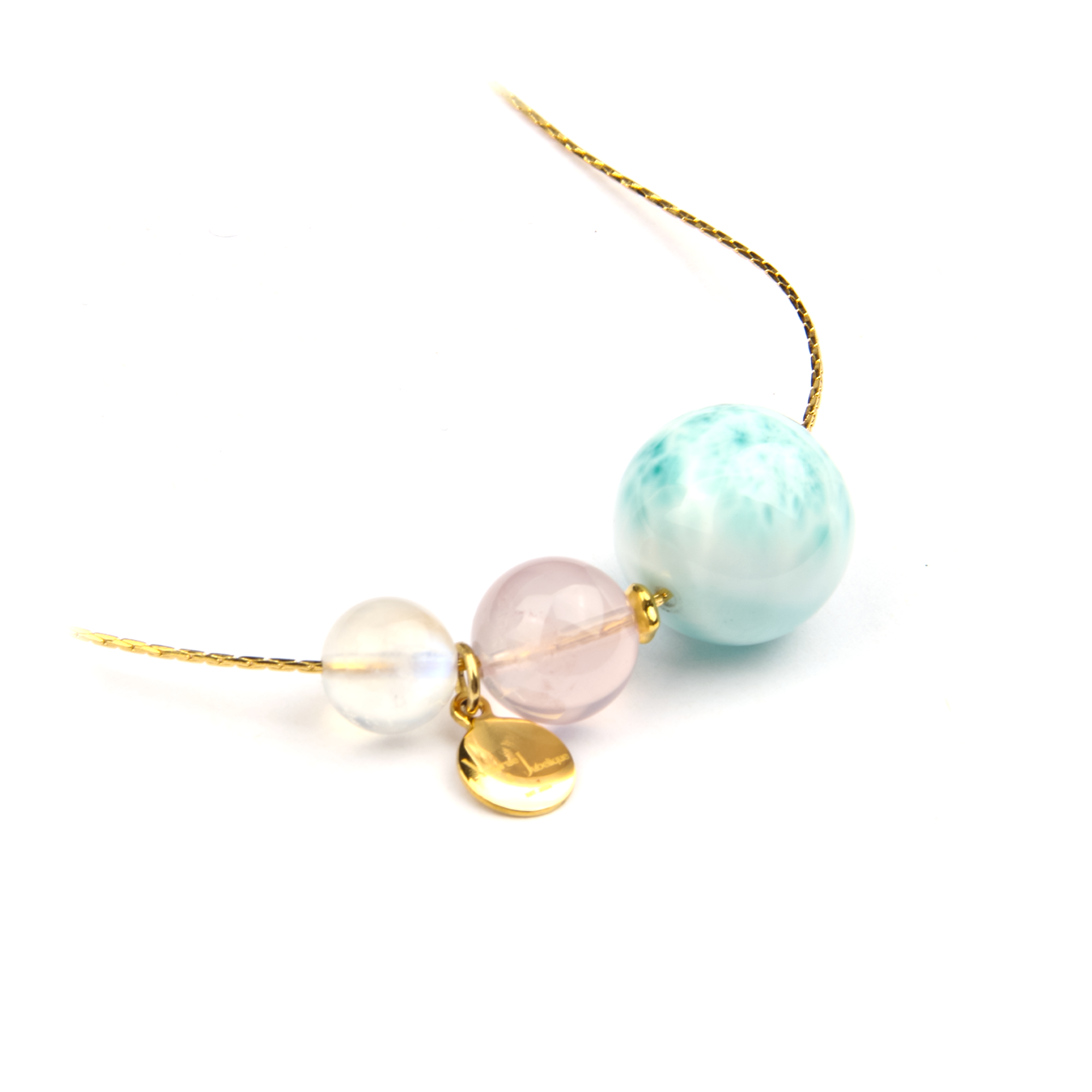 Moonstone Larimar Rose Quartz Necklace