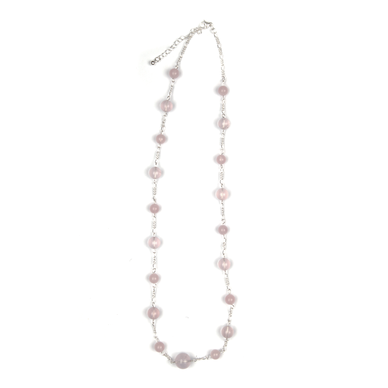 Starlight Rose Quartz & Rose Quartz with 18K Gold Silver Chain Necklace