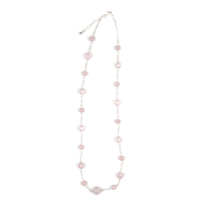 rose quartz and starlight rose quartz crsytal bracelet with s925 silver accent love attraction crystal jewelry