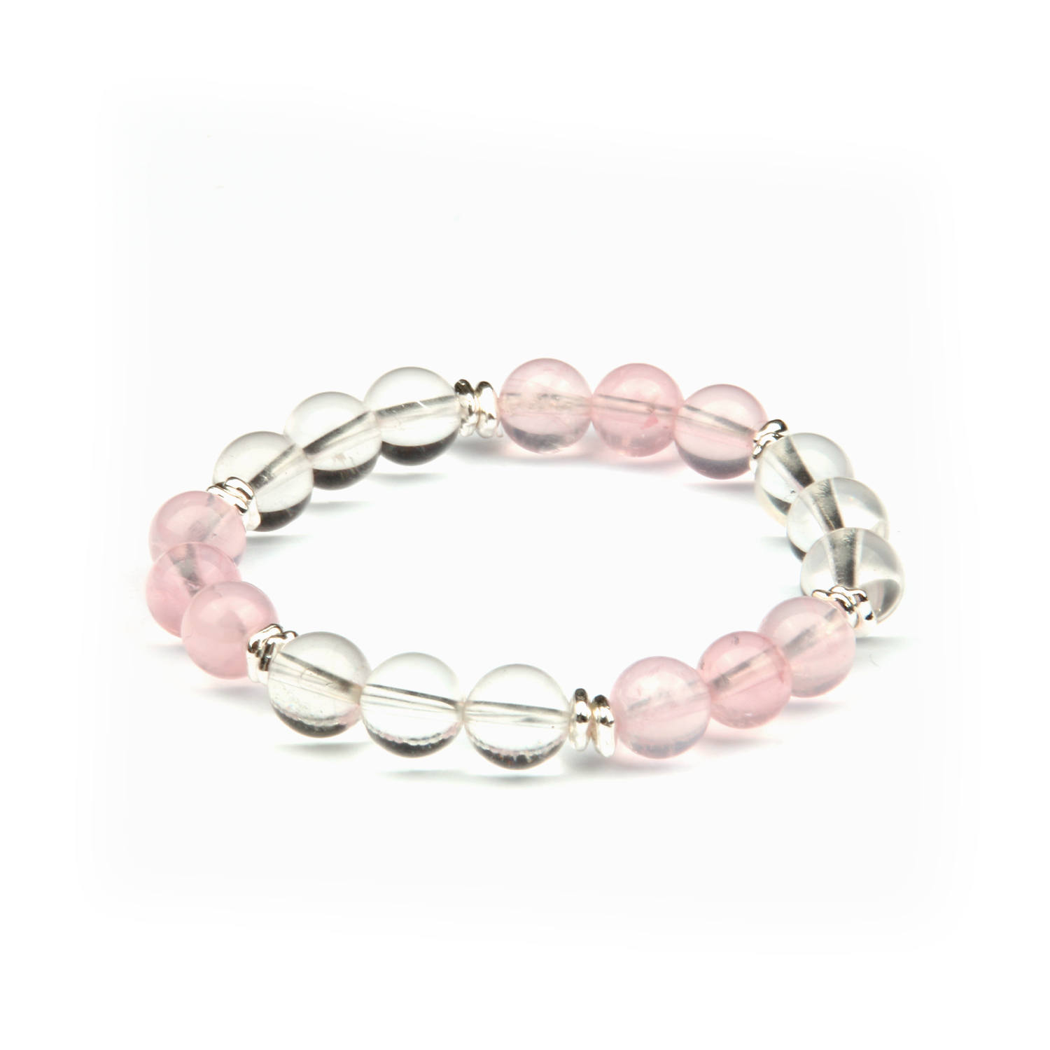 Starlight Rose Quartz & Clear Quartz Bracelet