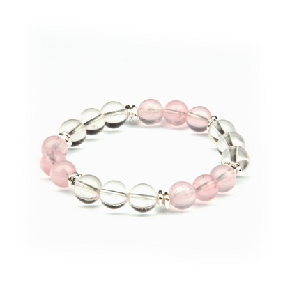 Starlight Rose Quartz & Clear Quartz Bracelet