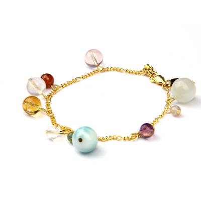 multi crystal bracelet rose quartz citrine garnet amethyst white moonstone larimar tourmaline crystal jewelry