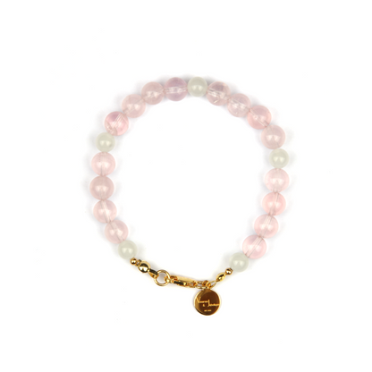 starlight rose quartz with white moonstone bracelet for women gift for best friend