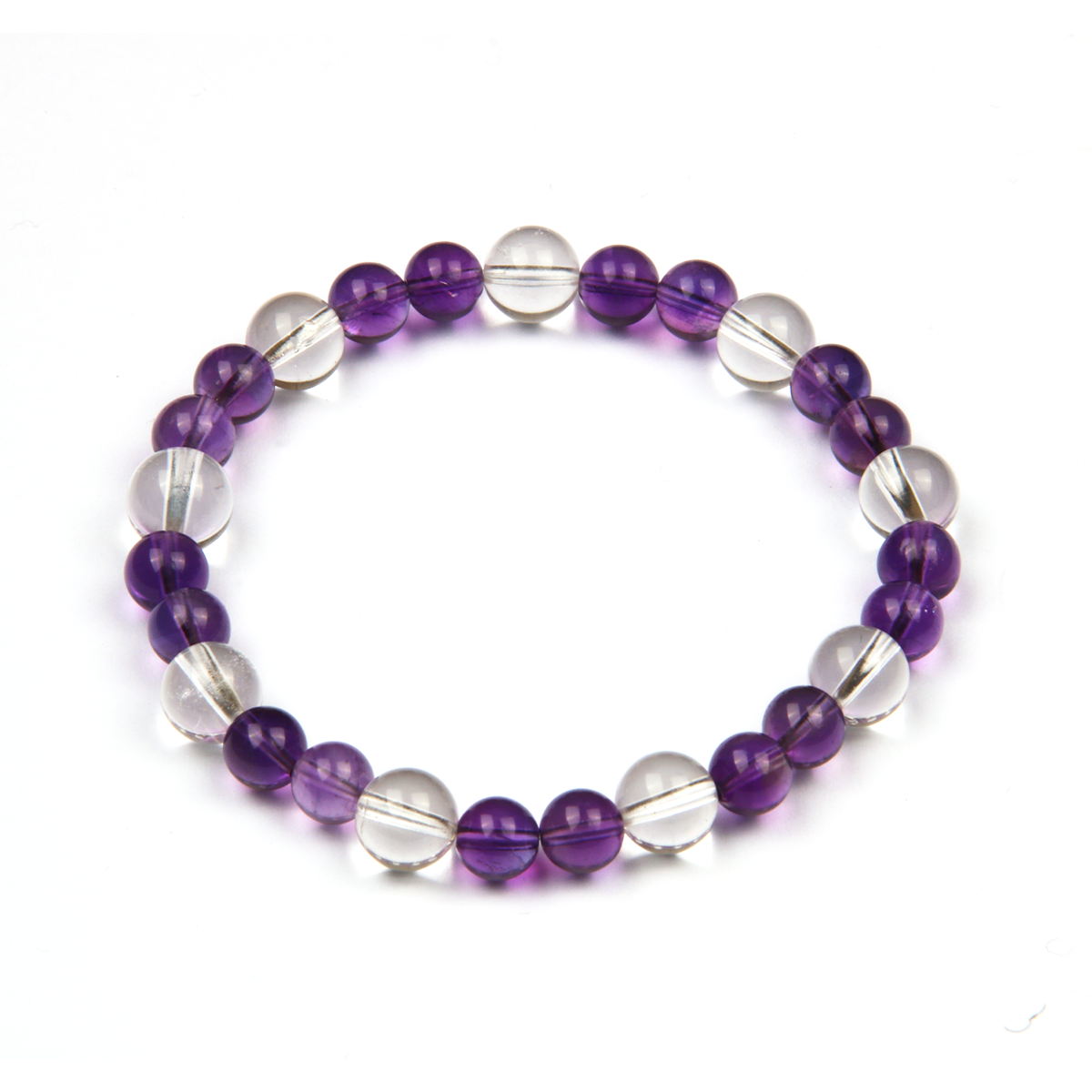 Urgray Amethyst with Clear Quartz Bracelet