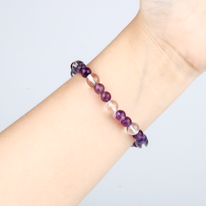 Uruguay amethyst with clear quartz crystal bracelet for relieve anxiety crystal jewelry