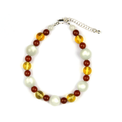 white moonstone with citrine and garnet aesthetic S925 silver crystal bracelet for women adjustable bracelet gift for her jewelry